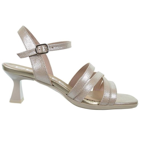 Alia7 Desireé Sandalia en piel con Tiras. cierre en pulsera con hebilla. Plantilla acolchada transpirable y ergonómica. Tacón