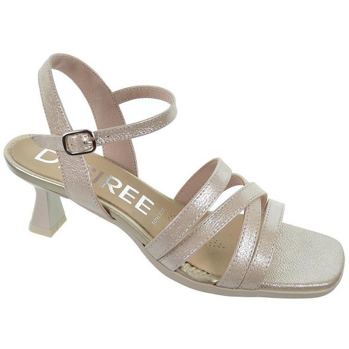 Alia7 Desireé Sandalia en piel con Tiras. cierre en pulsera con hebilla. Plantilla acolchada transpirable y ergonómica. Tacón