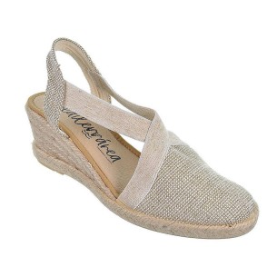 20192 Mediterránea. Zapatilla alpargata textil. Elásticos laterales. Plantilla acolchada . Piso cuña en yute. Antideslizante. 2