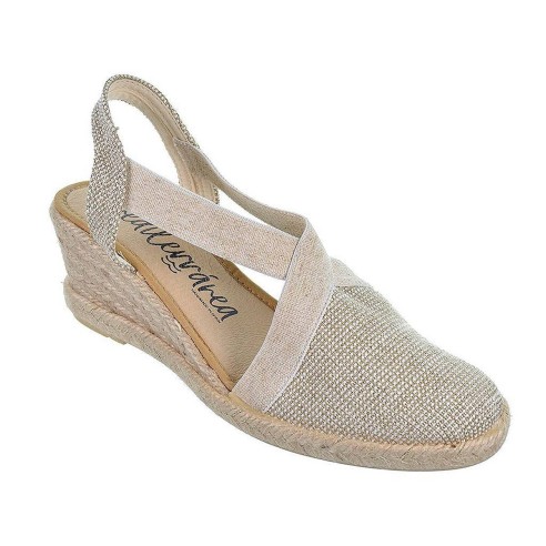 20192 Mediterránea. Zapatilla alpargata textil. Elásticos laterales. Plantilla acolchada . Piso cuña en yute. Antideslizante.