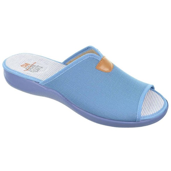 317 Cmconfort Zapatilla textil destalonada con puntera abierta, plantilla textil acolchada. Piso de goma antideslizante.