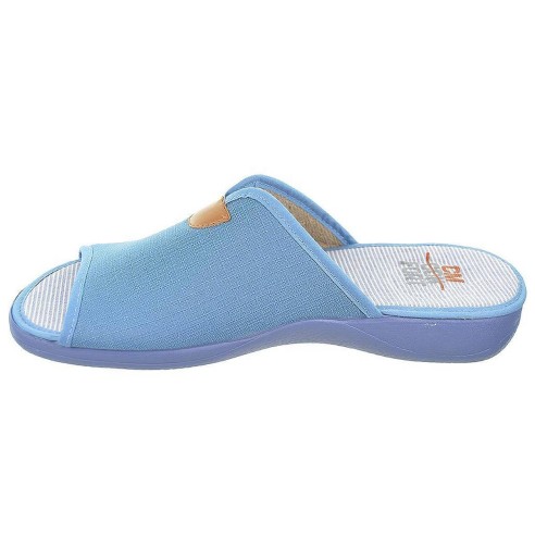 317 Cmconfort Zapatilla textil destalonada con puntera abierta, plantilla textil acolchada. Piso de goma antideslizante.