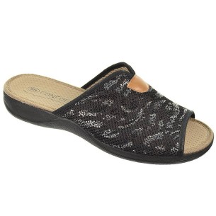 30204 Cmconfort Zapatilla textil destalonada con puntera abierta, plantilla textil acolchada. Piso de goma antideslizante. 2