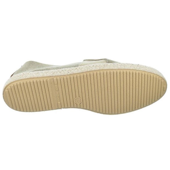 Mediterranea Alpargata lona forro textil y plantilla acolchada. Piso de yute con suela de goma antideslizante.