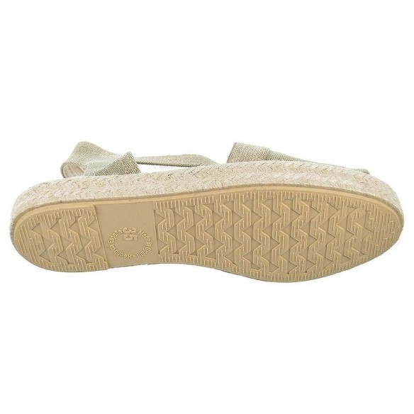 20171 Mediterranea Alpargata textil, elásticos en ambos lados y plantilla acolchada. Piso de yute y suela de goma antideslizante