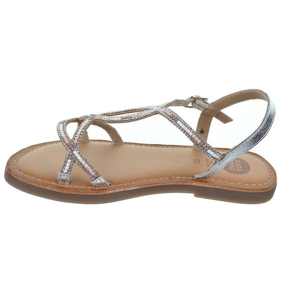 65825 Comal Gioseppo Sandalia piel metalizado. Hebilla. Plantilla piel acolchada. Antideslizante. Eventos y ceremonias.