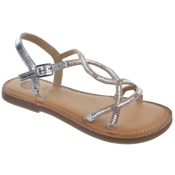 65826 Deland Gioseppo Sandalia piel metalizado. Hebilla. Plantilla en piel acolchada. antideslizante. Para eventos y ceremonias.