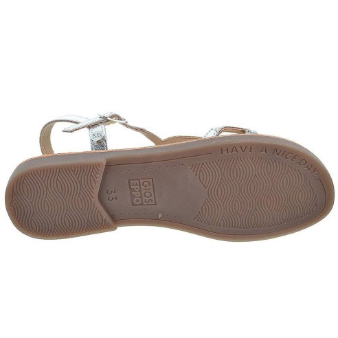 65826 Deland Gioseppo Sandalia piel metalizado. Hebilla. Plantilla en piel acolchada. antideslizante. Para eventos y ceremonias.