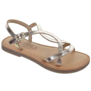 Varzea Gioseppo Sandalia piel metalizado con tiras. Con Hebilla. Plantilla en piel acolchada. Suela antideslizante y flexible. 2