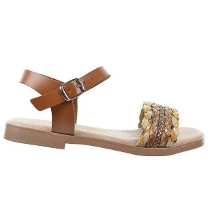 3534 Duendy Sandalia piel en fantasía. Cierre en pulsera con hebilla . Plantilla de piel acolchada. Suela antideslizante.