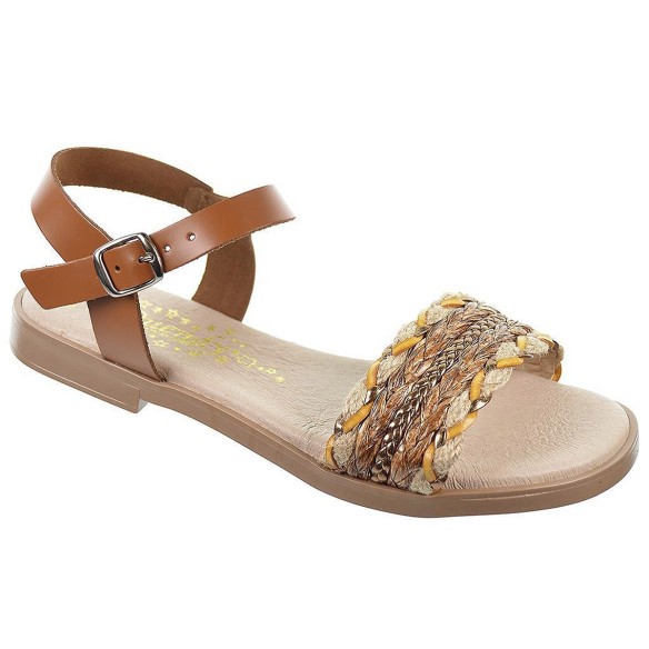 3534 Duendy Sandalia piel en fantasía. Cierre en pulsera con hebilla . Plantilla de piel acolchada. Suela antideslizante.