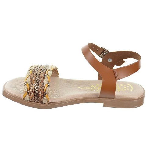 3534 Duendy Sandalia piel en fantasía. Cierre en pulsera con hebilla . Plantilla de piel acolchada. Suela antideslizante.