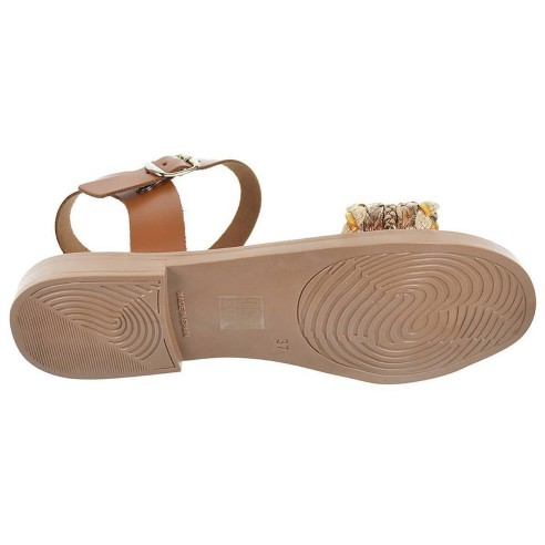 3534 Duendy Sandalia piel en fantasía. Cierre en pulsera con hebilla . Plantilla de piel acolchada. Suela antideslizante.