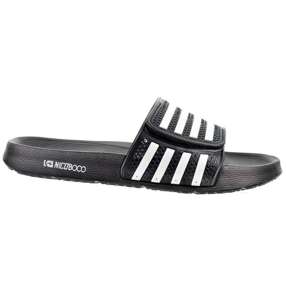 Good Nicoboco Chancla Playa y piscina Zueco con pala de goma perforada y con velcro . Suela de caucho muy ligera y flexible.