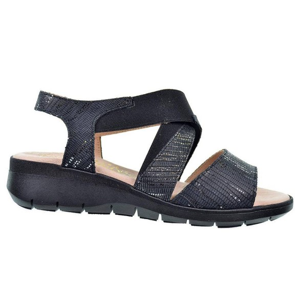 3594 Duendy Sandalia piel con tiras elásticas cruzadas en empeine. Plantilla de piel confort. Antideslizante. Pies delicados