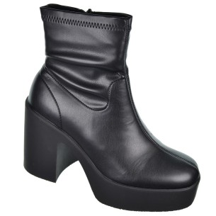 Isteria  Botín en licra sintética Con cremallera interior. Piso de goma, tacón ancho de 10,5cm y plataforma de 3cm. 2