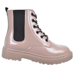 2427 Crecendo Bota sintética charol. elástico lateral, forro y plantilla textil acolchado. cremallera  cordones.  antideslizante 2