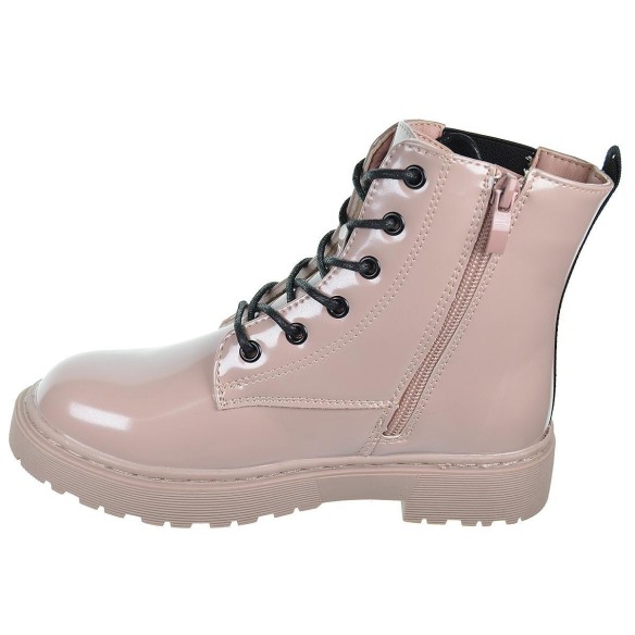 2427 Crecendo Bota sintética charol. elástico lateral, forro y plantilla textil acolchado. cremallera  cordones.  antideslizante