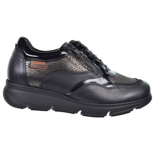 54060 Baerchi Zapato Piel, forro textil acolchado. Plantilla extraíble. Cordones y cremallera. cuña plataforma. Pies delicados