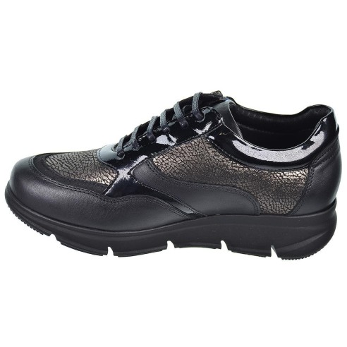 54060 Baerchi Zapato Piel, forro textil acolchado. Plantilla extraíble. Cordones y cremallera. cuña plataforma. Pies delicados