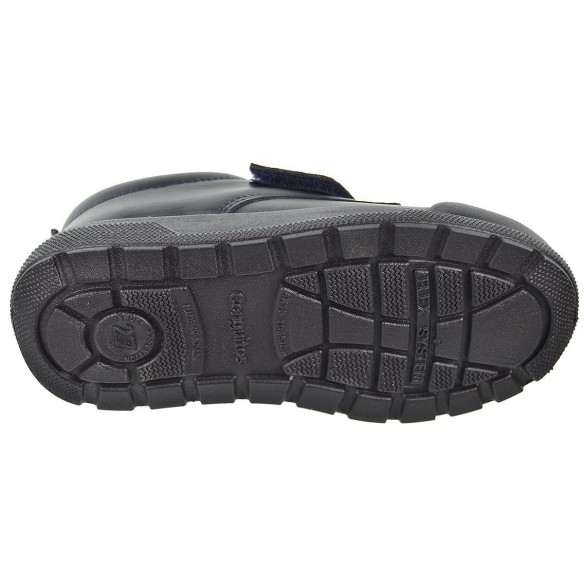 Zapato de piel lavable. Velcro, forro textil y plantilla extraíble antibacteriana. Suela ultrarresistente y antideslizante.