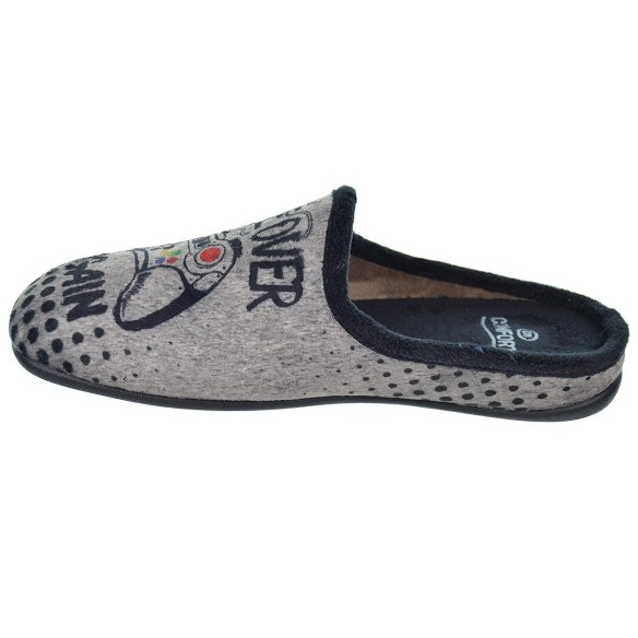 30516 Cmconfort Zapatilla de Casa destalonada en textil. suave y plantilla acolchada extraíble. antideslizante,