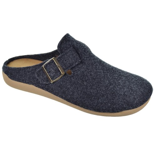 30371 Cmconfort Zapatilla de Casa 
 destalonada en textil. hebilla regulable y plantilla acolchada. antideslizante,