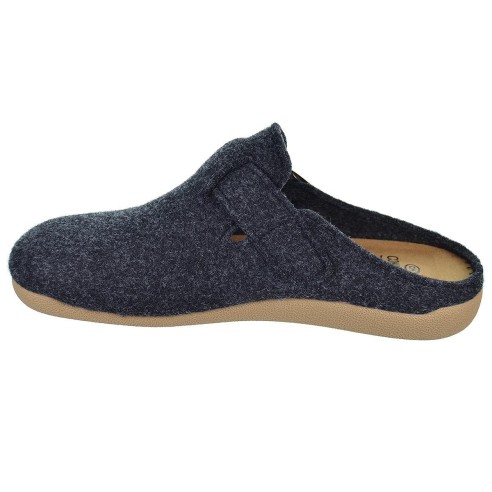 30371 Cmconfort Zapatilla de Casa 
 destalonada en textil. hebilla regulable y plantilla acolchada. antideslizante,