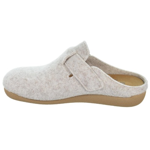 30146 Cmconfort Zapatilla de Casa 
 destalonada en textil. hebilla regulable y plantilla acolchada. antideslizante,