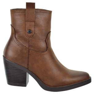 171488 Refresh Botín Cowboy en textil. Forro textil y cierre con cremallera lateral. Tacón ancho de 8cm de altura antideslizante