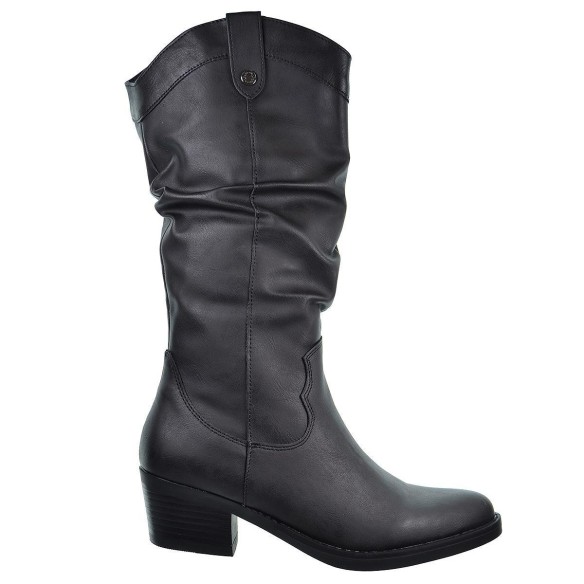 171412 Refresh Botín Cowboy en sintético vegano. Forro textil, con cremallera. Tacón ancho de 5cm de alto y suela antideslizante