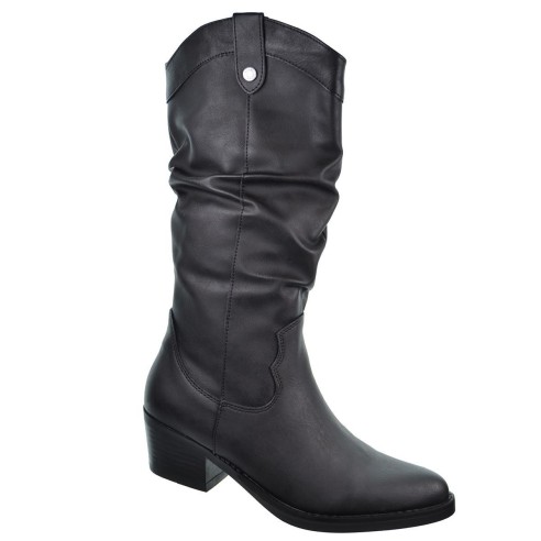 171412 Refresh Botín Cowboy en sintético vegano. Forro textil, con cremallera. Tacón ancho de 5cm de alto y suela antideslizante