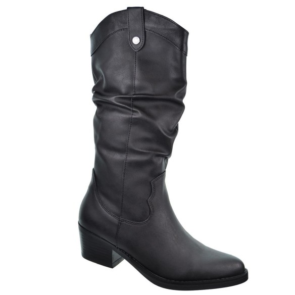 171412 Refresh Botín Cowboy en sintético vegano. Forro textil, con cremallera. Tacón ancho de 5cm de alto y suela antideslizante