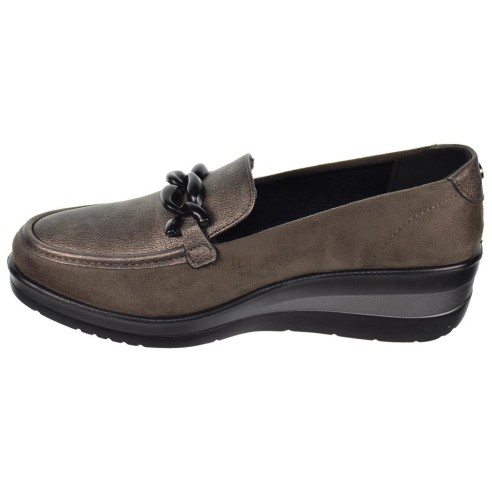 25332 Amarpies Zapato Confort en sintético y textil. Plantilla acolchada confort extraíble. Suela de caucho con cuña de 5cm.