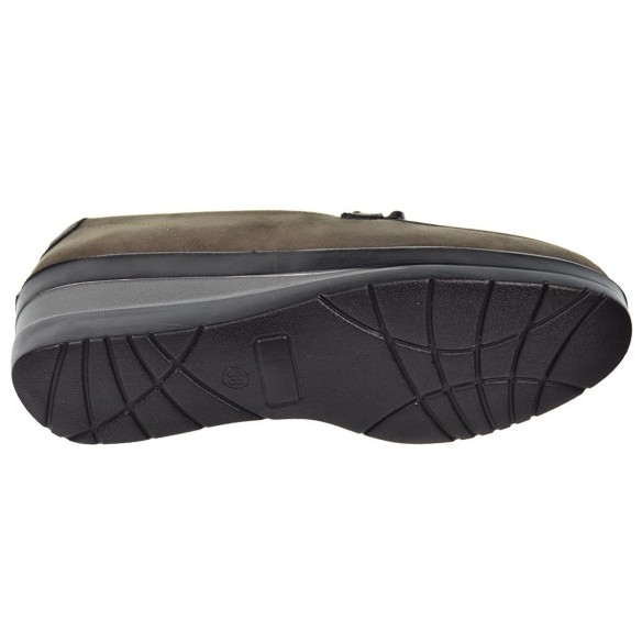 25332 Amarpies Zapato Confort en sintético y textil. Plantilla acolchada confort extraíble. Suela de caucho con cuña de 5cm.