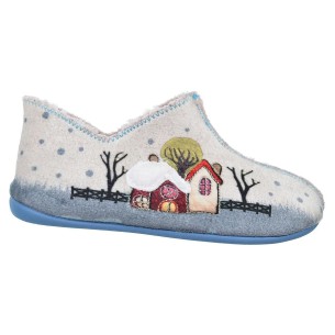 30536 Cmconfort Zapatilla de Casa en textil.  con borreguillo y plantilla extraíble acolchada confort. antideslizante