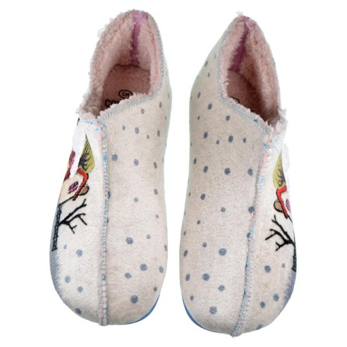 30536 Cmconfort Zapatilla de Casa en textil.  con borreguillo y plantilla extraíble acolchada confort. antideslizante
