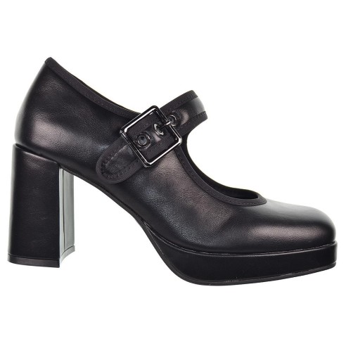 25139 D´Angela Zapato sintético. Con correa y plantilla acolchada. Suela de goma con plataforma y tacón ancho de 8cm de altura.