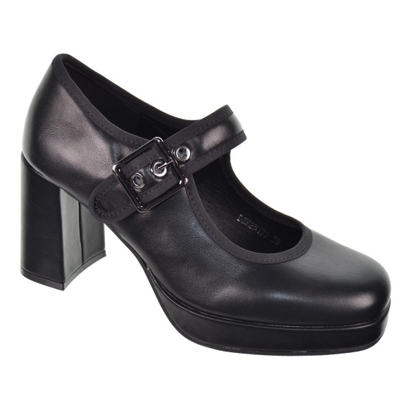 25139 D´Angela Zapato sintético. Con correa y plantilla acolchada. Suela de goma con plataforma y tacón ancho de 8cm de altura.