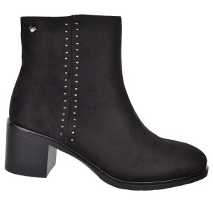 25625 Amarpies Botín en antelina. cremallera . Forro textil acolchado. caucho antideslizante y tacón ancho de 6cm. de altura.