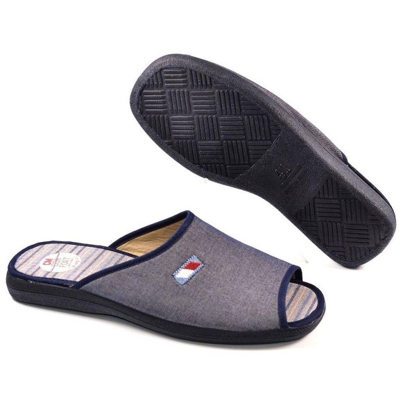 10135 Cmconfort Chancla Sandalia chancla textil con puntera abierta. Plantilla acolchada para un máximo confort. Piso de goma an