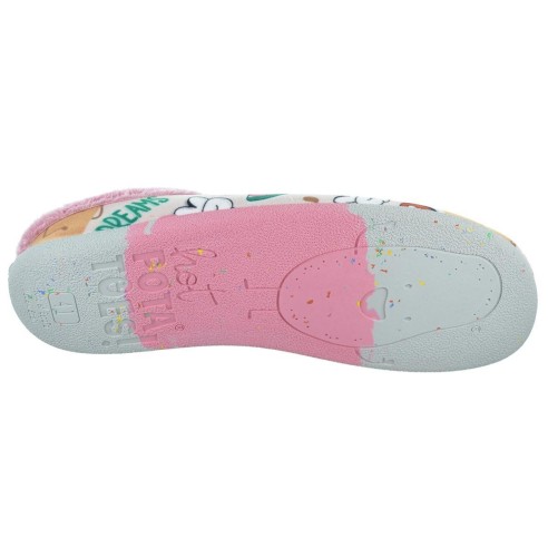 Mettevoll Hot Potatoes Zapatilla Casa Corte estampado de fieltro y planta afelpada. Plantilla extraíble 100% reciclado. Caucho.