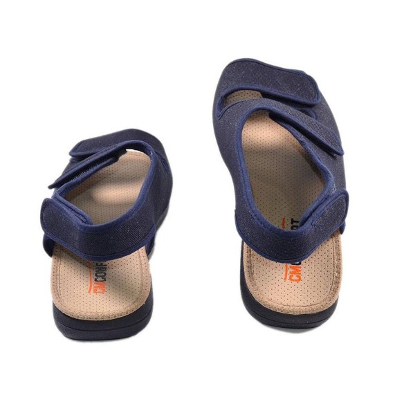 334 Cmconfort Sandalia Sandalia textil ancho especial, forro acolchado transpirable. Cierre de velcro en pala y talón. Plantilla