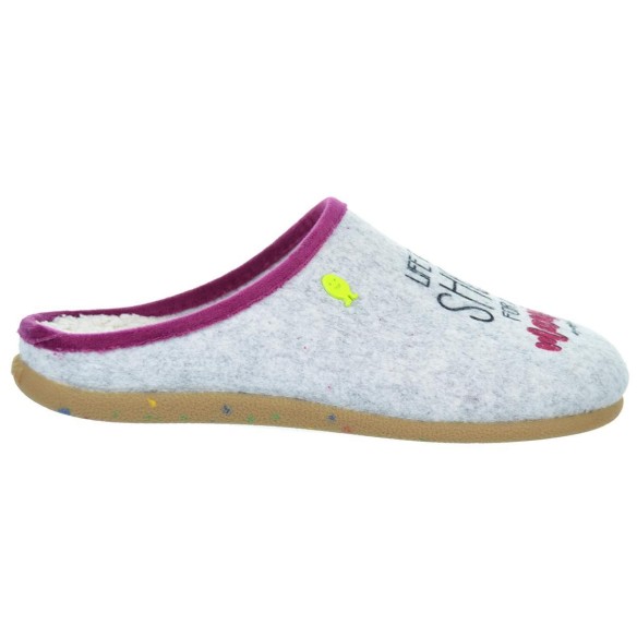 Tuam Hot Potatoes Zapatilla Casa Corte estampado de fieltro y planta afelpada. Plantilla extraíble 100% reciclado. Caucho.
