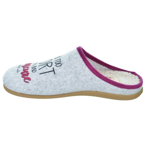 Tuam Hot Potatoes Zapatilla Casa Corte estampado de fieltro y planta afelpada. Plantilla extraíble 100% reciclado. Caucho.