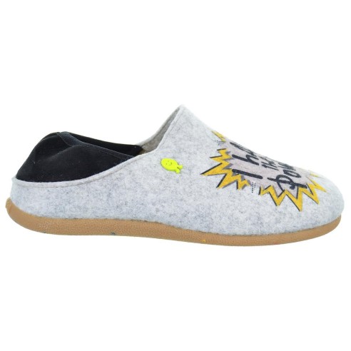 Gaimberg Hot Potatoes Zapatilla Casa Corte estampado de fieltro y planta afelpada. Plantilla extraíble 100% reciclado. Caucho.