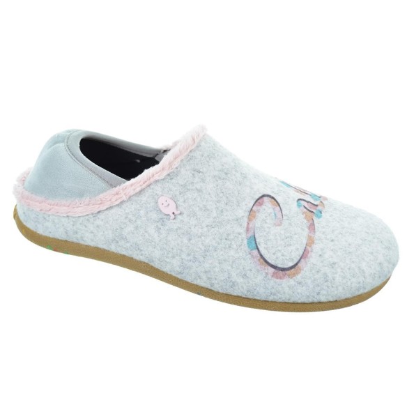 Berwang Hot Potatoes Zapatilla Casa Corte estampado de fieltro y planta afelpada. Plantilla extraíble 100% reciclado. Caucho.