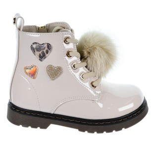 150655 Xti Kids Botín sintético charol. Forro y plantilla textil acolchado. cremallera y cordones. goma antideslizante.