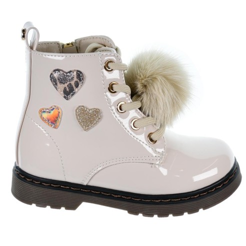 150655 Xti Kids Botín sintético charol. Forro y plantilla textil acolchado. cremallera y cordones. goma antideslizante.