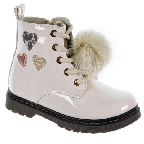 150655 Xti Kids Botín sintético charol. Forro y plantilla textil acolchado. cremallera y cordones. goma antideslizante.